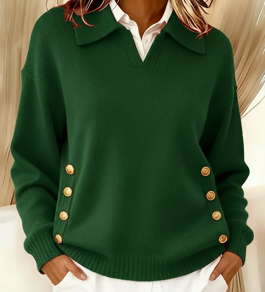 Vicenta | Pullover com Colarinho Polo e Botões