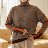 Eleanor | Pullover de Gola Alta Herringbone Luxe