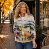 Marlowe | Cardigan com fecho éclair paisagem de cardo