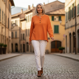 Hélène - Blusa Gofrada Botonada