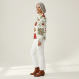 Olivia - Pullover de Natal com árvores de Natal e presentes