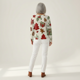 Olivia - Pullover de Natal com árvores de Natal e presentes