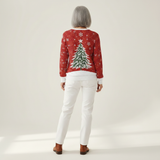 Sofia - Pulôver de Natal vermelho com árvore
