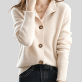 Claire | Cardigan em Cachemira Estilo Retro