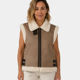 ADALSINDE | COLETE SEM MANGAS COM EFEITO SHEARLING