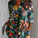 Anica | Blusa Artística Vibrante com Botões