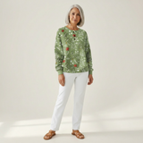 Ingrid - Pulôver de Natal verde com pinheiros