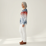 Alix - Pullover de Natal azul claro com árvore de Natal