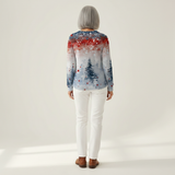 Alix - Pullover de Natal azul claro com árvore de Natal