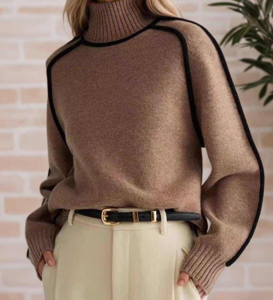 Donna | Pulôver Elegante com Gola Alta