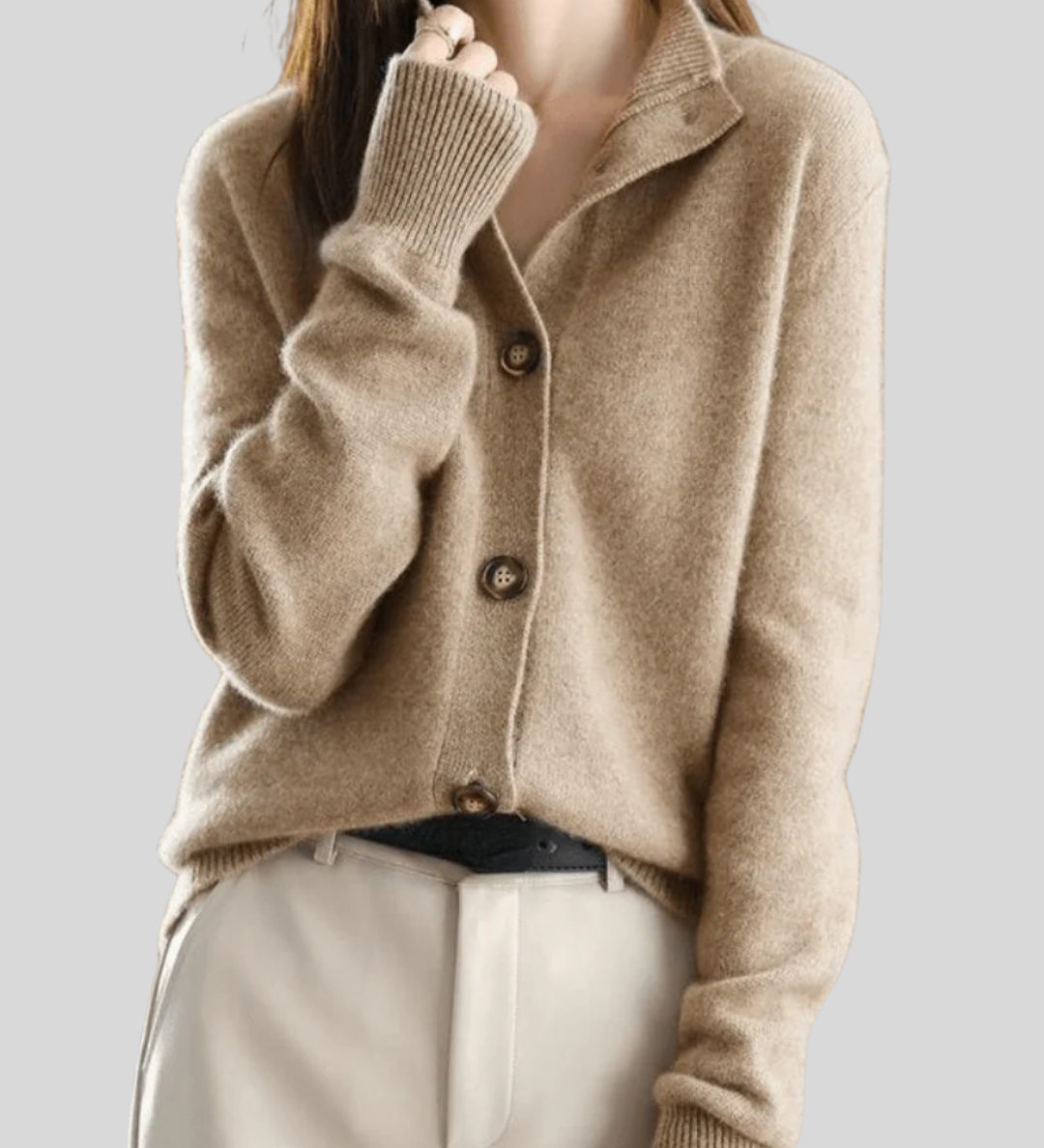 Claire | Cardigan em Cachemira Estilo Retro