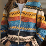 Beatrix | Cardigã em Tricot com Riscas Zigzag