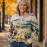 Marlowe | Cardigan com fecho éclair paisagem de cardo
