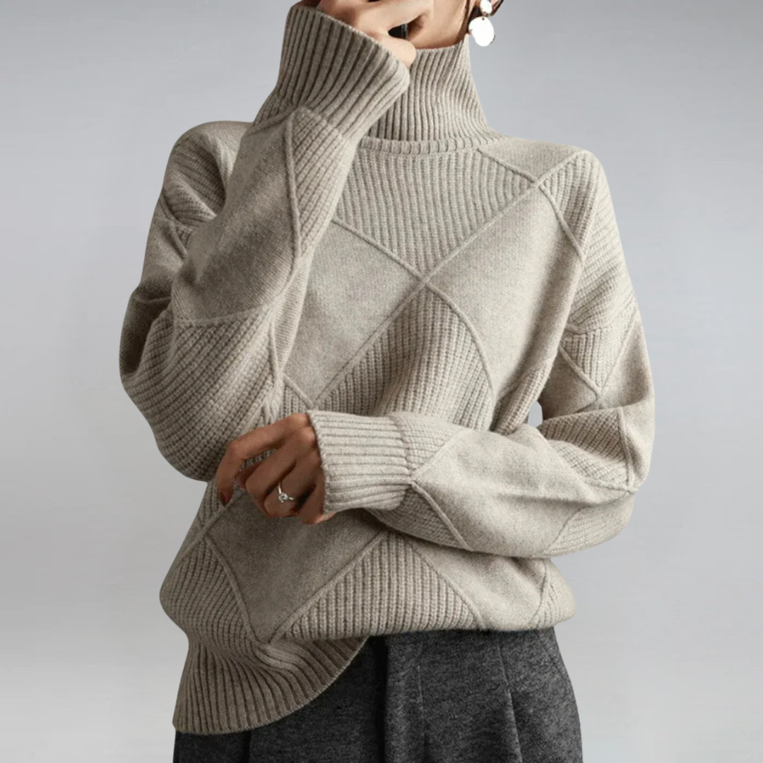 Lauren | Pullover de Cachemira Luxuosa com Gola Alta