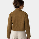 FLORÉANNE | VESTE CASUAL COM COL FRANÇÊS E MANCHAS LONGAS