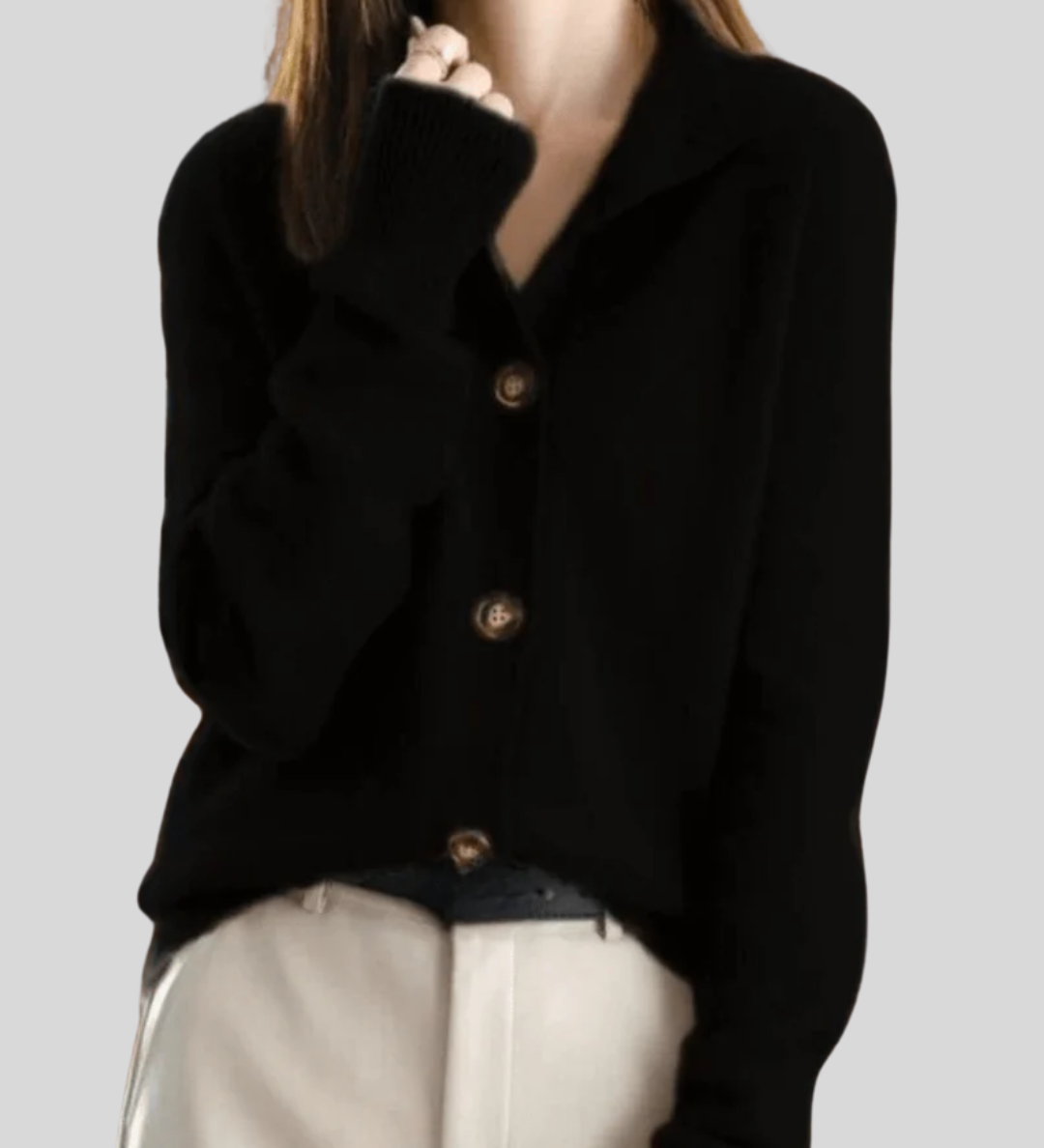 Claire | Cardigan em Cachemira Estilo Retro