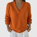 Faye | Pulôver de decote em V suave com estilo descontraído