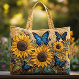 Bolsas Feitas à Mão - Girassóis e Borboletas Azuis
