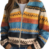 Beatrix | Cardigã em Tricot com Riscas Zigzag