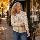 Vivienne | Cardigan com fecho éclair e padrão floral
