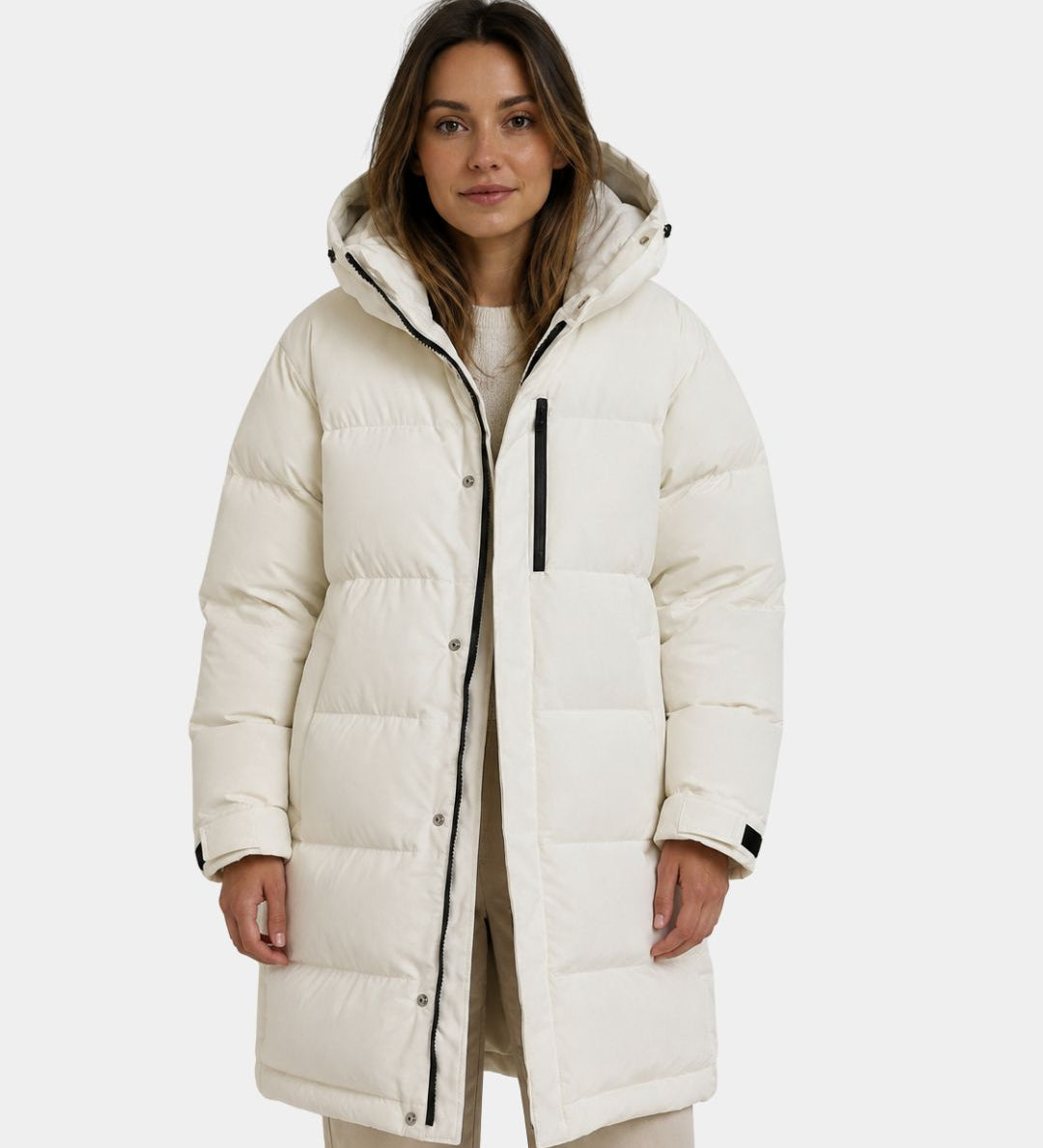 DORÉLIE | MANTEAU MATELASSÉ LONG COM CAPUZ