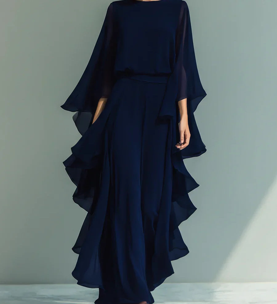 Aurora | Conjunto Elegante em Chiffon com Volantes