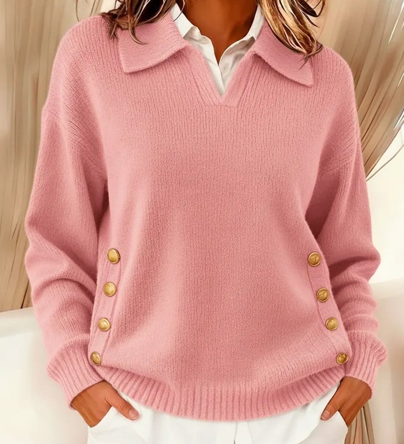 Vicenta | Pullover com Colarinho Polo e Botões