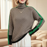 Eleanor | Pullover de Gola Alta Herringbone Luxe