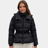 ELÉANNE | MANTEAU DOUTOUBE NOIR CINTURADO
