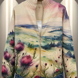 Marlowe | Cardigan com fecho éclair paisagem de cardo
