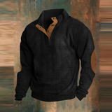 Austin | Pull de gola alta em olive canelado com meia zip