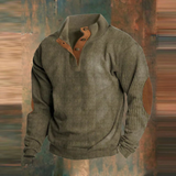 Austin | Pull de gola alta em olive canelado com meia zip