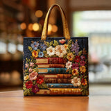 Bolsas Feitas à Mão - Motivo Floral e Livros
