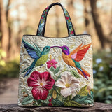 Bolsas Feitas à Mão - Colibri e flores brancas
