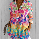 Valeria | Blusa Artística Colorida com Botões
