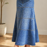 Mary | Saia de Denim de Comprimento Médio
