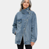 LUCIE | VESTE COL MONTANTE EFEITO VINTAGE ENVELHECIDO