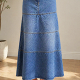 Mary | Saia de Denim de Comprimento Médio