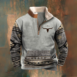 Daniel | Sweat de gola alta cinza com padrão