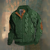 Elliot | Pullover de gola alta em malha torcida azul marinho