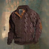 Elliot | Pullover de gola alta em malha torcida azul marinho
