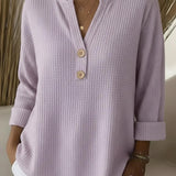 Lucía | T-shirt Henley texturizado com botões