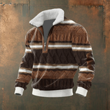 Marcus | Pullover demi-zip com gola contrastante cinza