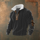 Marcus | Pullover demi-zip com gola contrastante cinza