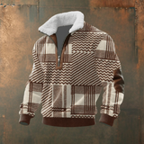 Marcus | Pull demi-zip com gola contrastante cinza