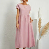 Gabriela - Vestido Elegante Midi Fluído Intemporal