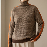Eleanor | Pullover de Gola Alta Herringbone Luxe