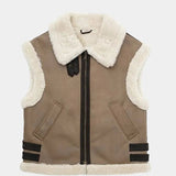 ADALSINDE | COLETE SEM MANGAS COM EFEITO SHEARLING