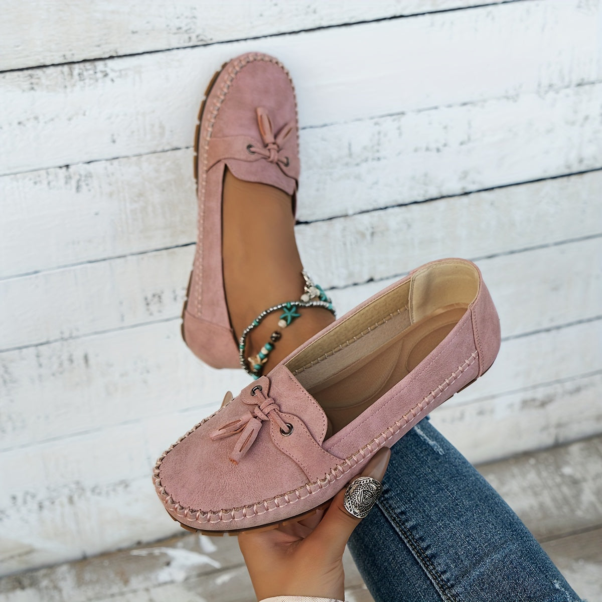 Nadine - Mocassins clássicos com detalhe de franjas