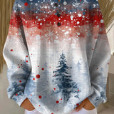 Alix - Pullover de Natal azul claro com árvore de Natal